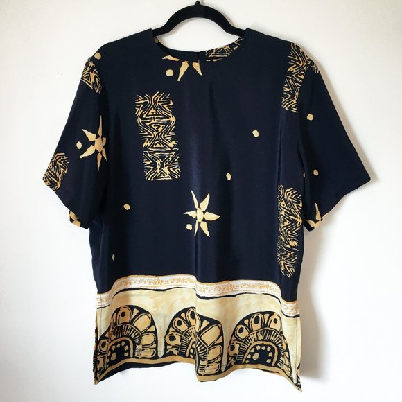 Vintage 80’s blouse with suns and flowers - Picture 5 of 9